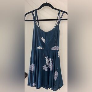 Kimchi Blue Teal Floral Strappy Sundress